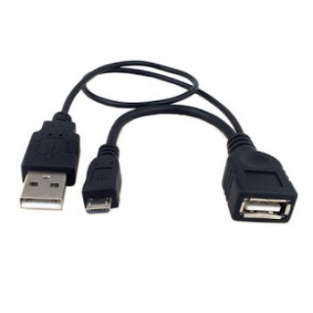کابل میکرو OTG USB دارای تغذیه خارجی USB 